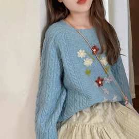 女童宽松毛衣外穿秋冬2025新款儿童打底衫大童女孩超好看针织上衣