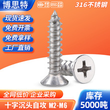 316不锈钢螺丝自攻螺丝 十字槽沉头自攻丝平头自攻钉木螺丝钉大全
