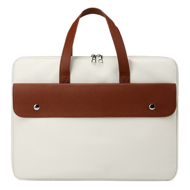 Business Briefcase New Fashion Men's Portable File Bag Printable LOGO Simple Foreign Style Large Capacity Computer Bag