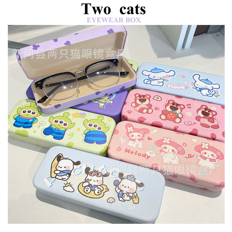 Cute Cartoon Glasses Case Portable Women's High-End Myopia Glasses Sunglasses Glasses Frame Storage Box Kidsren's Sanrio Cute Cartoon Glasses Case Portable Women's High-End Myopia Glasses Sunglasses Glasses Frame Storage Box Kidsren's Sanrio