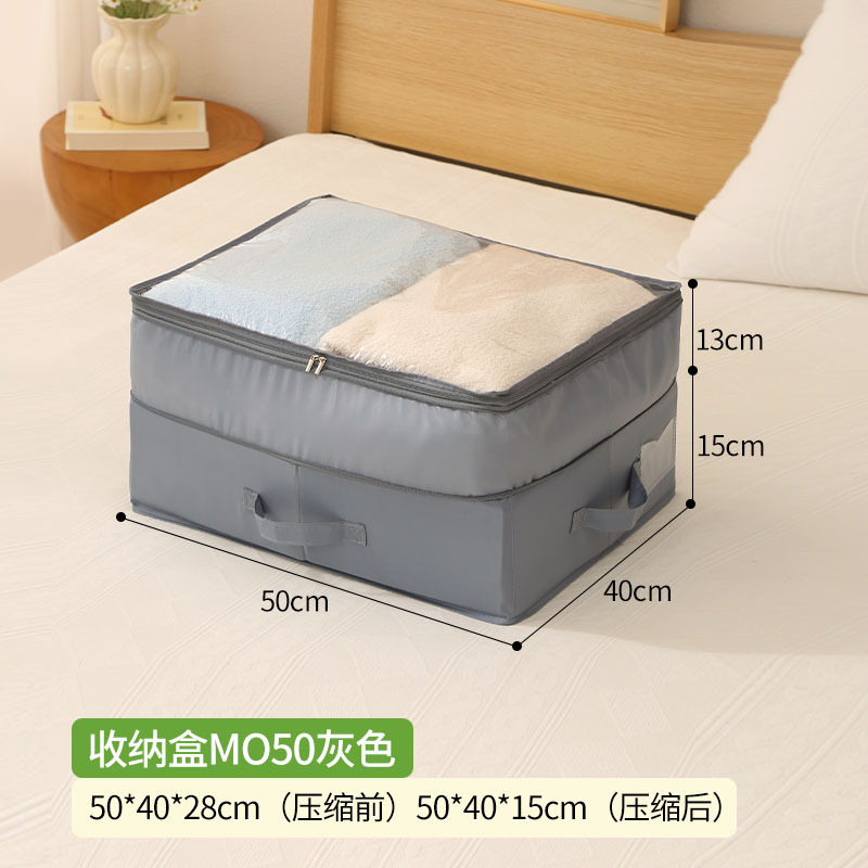 Nuevo tipo de bolsa de almacenamiento a prueba de polvo visual con cubierta, caja de almacenamiento de colcha de ropa compresible, caja de acabado de cama de gran capacidad