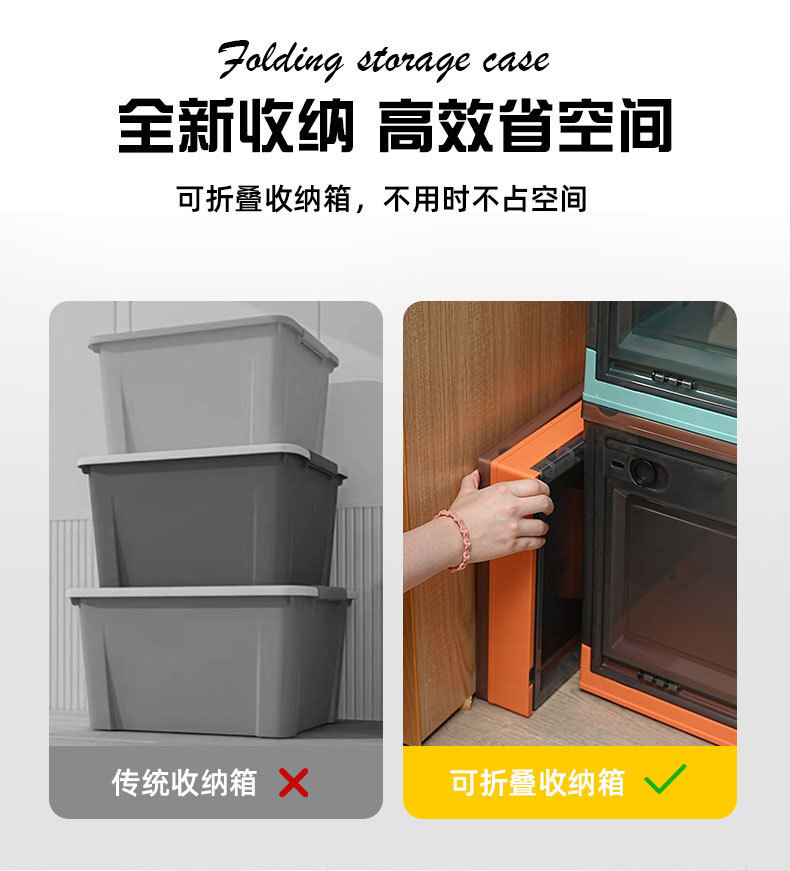 前开收纳箱折叠家用透明大容量衣服衣物玩具学生宿舍储物盒整理箱装书本整理箱后备箱学生宿舍桌面储物盒书箱折叠收纳盒折叠收纳箱书本收纳折叠箱家用衣服衣柜侧开储物箱子带滑轮宿舍装书整理书盒玩具收纳盒前开式衣服零食整理箱折叠侧开储物箱收纳箱可折叠带轮