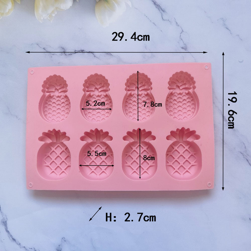 8 piña 18 molde de silicona pastel helado pudín molde de postre jabón utensilios