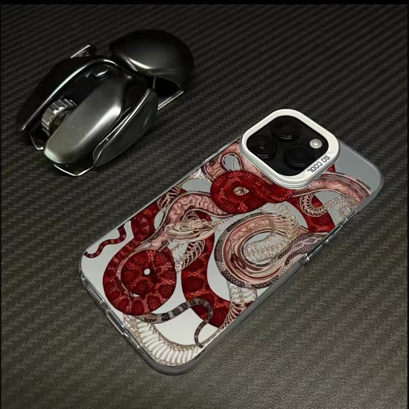 Cyberpunk Red Snake Bone Adecuado para iPhone16 Funda para teléfono móvil Personalidad Apple 15promax Nuevo 14 Cool 13