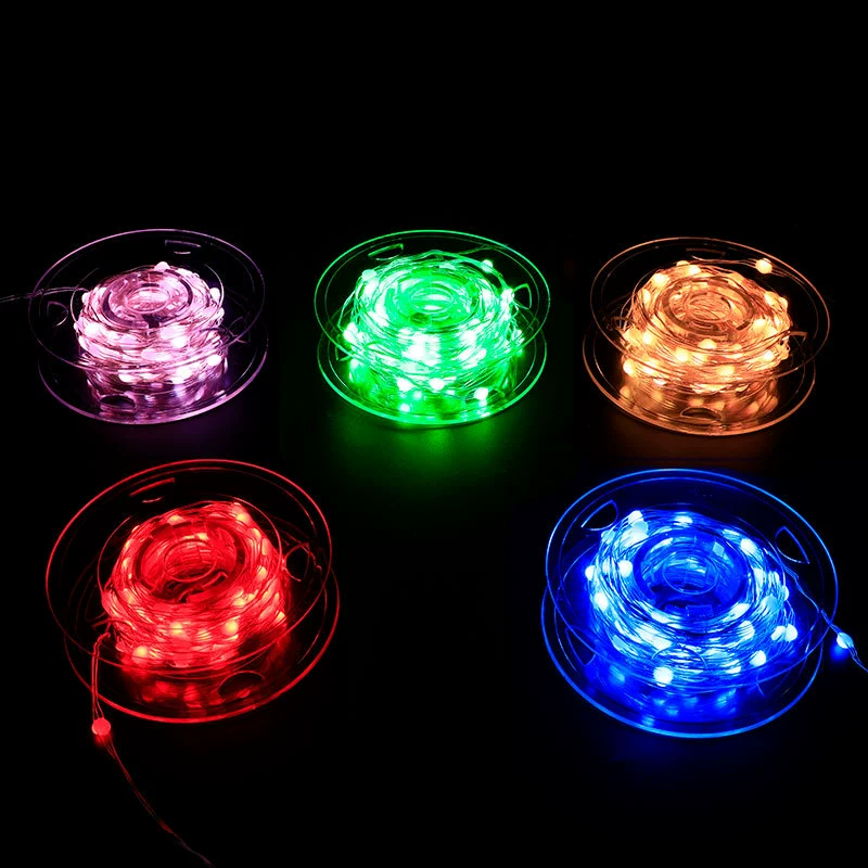 RGB медная проволочная гирлянда, текущее трехпроводная RGB, 5 В USB, много режимов (варианты 5–20 м)