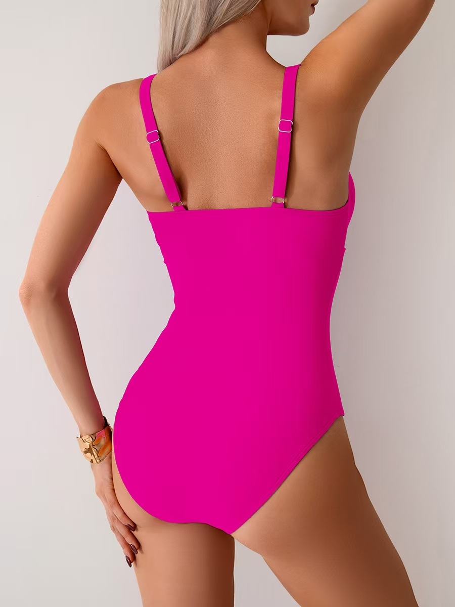 182g Weight Sleeveless Sleeve Length Spandex, Polyester, Nylon Fabric Type Short Top Length One-Piece Swimsuit Tops Type 1 Piece Quantity Swimming Pool, Beach Occasion V Neck Neckline Slim Fit Type Solid Color Pattern Women's Gender Sexy Style S, XXL Size Women's Sexy Solid Color 1 Piece One Piece Swimwear 14