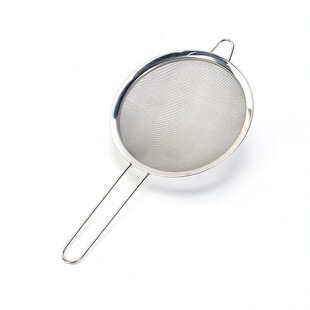 Cross-Border Stainless Steel Mesh Strainer with Handle, Wide Edge, Straight and Diagonal Weave, Fine Mesh, Pointed Ear Oil Strainer, Colander