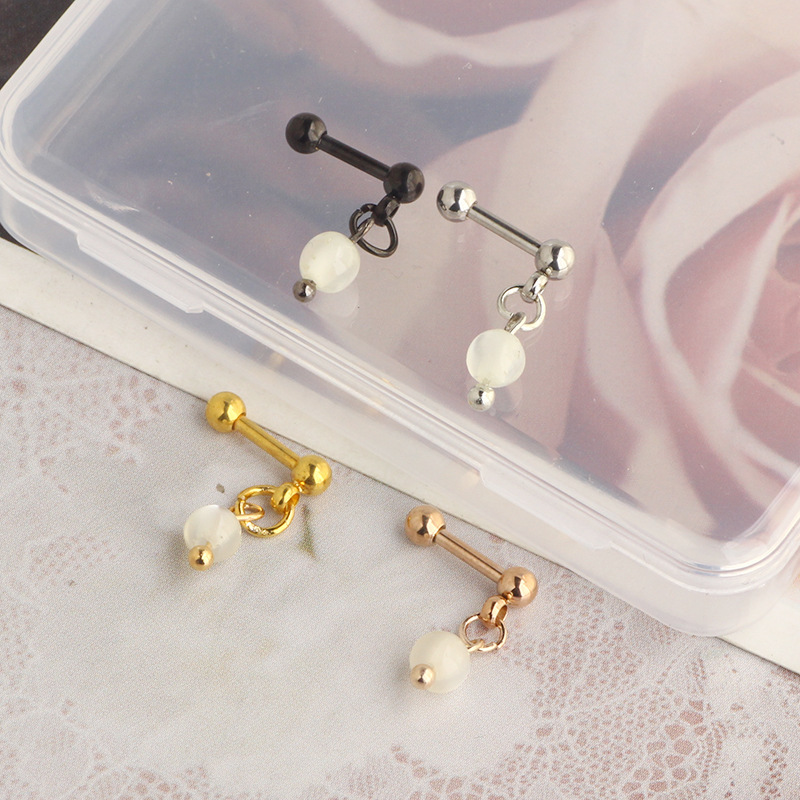 Stainless Steel Star Ear Bone Nail Barbell Earrings Double Head Screw Ball Earrings Popular Piercing Jewelry detail image 7