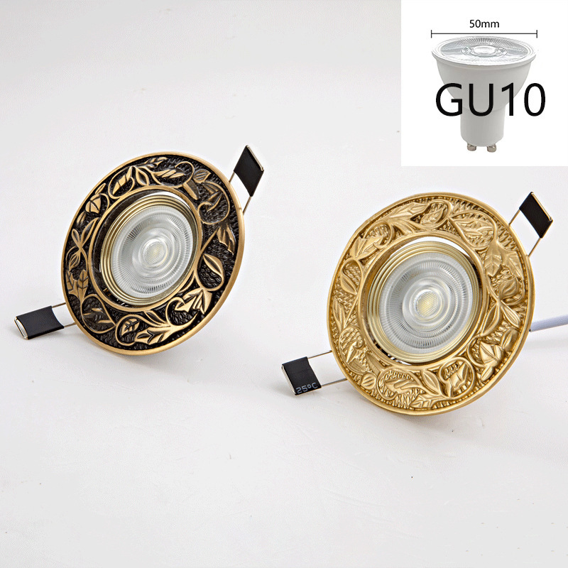 Gu10 Bulb Embedded Red Bronze Spotlight Downlight for Living Room and Bedroom Background Wall High Color Rendering Index Led Light