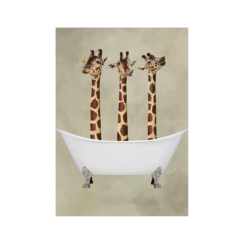 Canvas Printed Artwork, Funny Animal Wall Art, Modern Printed Frameless Decorative Painting Suitable for Living Room