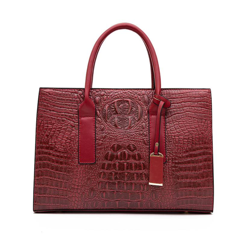 Women's 2023 Autumn/Winter New Crocodile Pattern Handheld Large Capacity One Shoulder Diagonal Straddle Bag_voghion.com
