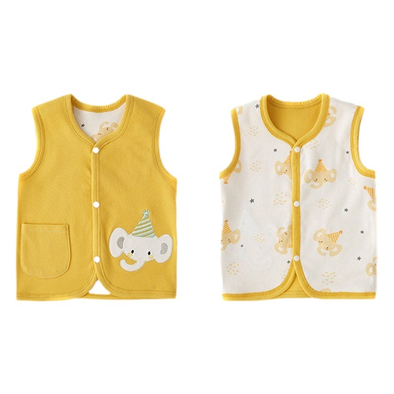 Bebé chaleco primavera y otoño ropa exterior bebé chaleco niños recién nacido pequeño chaleco niño niña de doble cara chaleco lindo