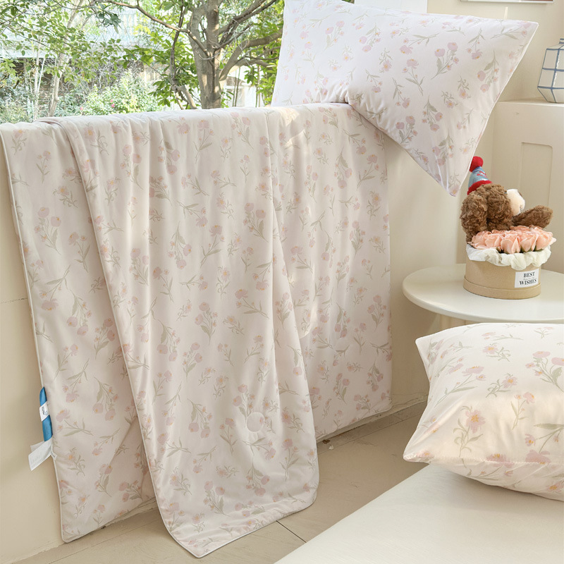 Sensación fresca de verano, seda helada, edredón fresco de verano, edredón de aire acondicionado, edredón delgado doble, dormitorio de estudiantes, edredón de verano, lavable a máquina