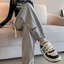 新款春秋季运动裤女2024年宽松时尚休闲卫裤阔腿裤子女装裤束脚裤