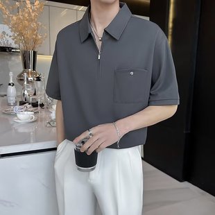 POLO Shirt Instagram Style Short-sleeved Youth Popular Lazy Japanese Fashionable New Style Standard Temperament 2023 Fashionable Men's Summer