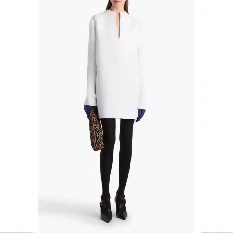 Kha**E (Original Style) 25Th Autumn/Winter New Deep V-Neck Simple Ol Style Exquisite Long-Sleeve Dress
