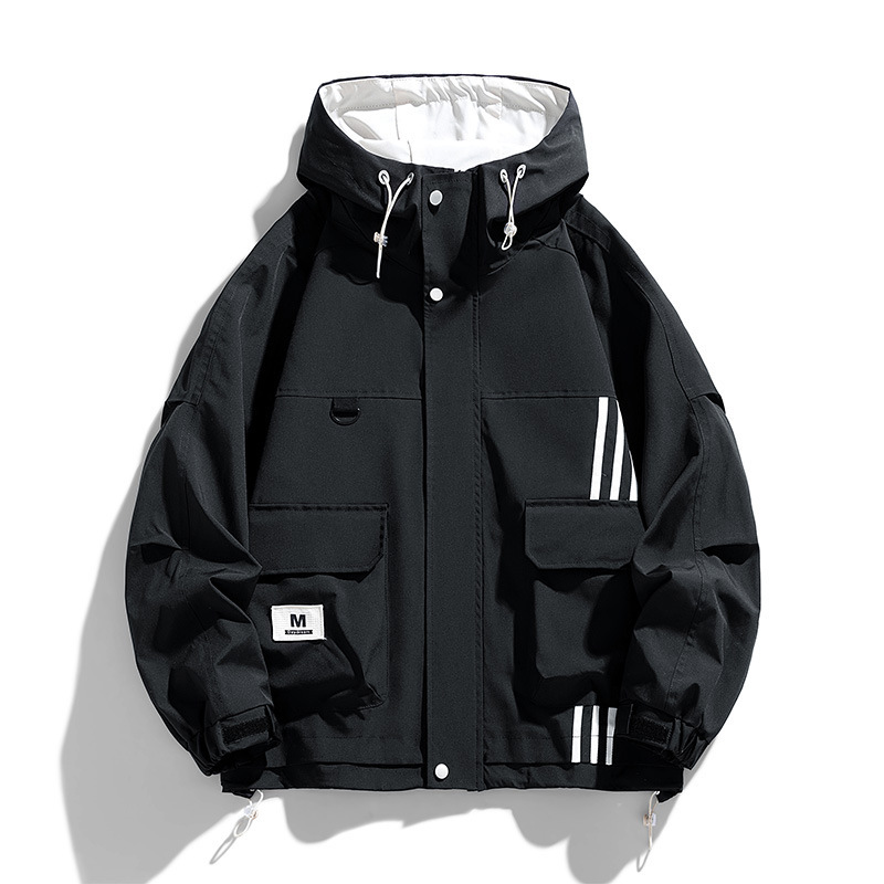 Autumn and Winter Workwear Jacket Men's Trendyy Handsome Loose Hong Kong Style Waterproof Jacket Large Size Casual Men's Jacket