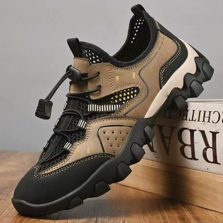 Сетчатая мужская обувь летом на открытом воздухе походные кроссовки полые дышащие кроссовки противоскользящие педали повседневная обувь мужские трансграничные