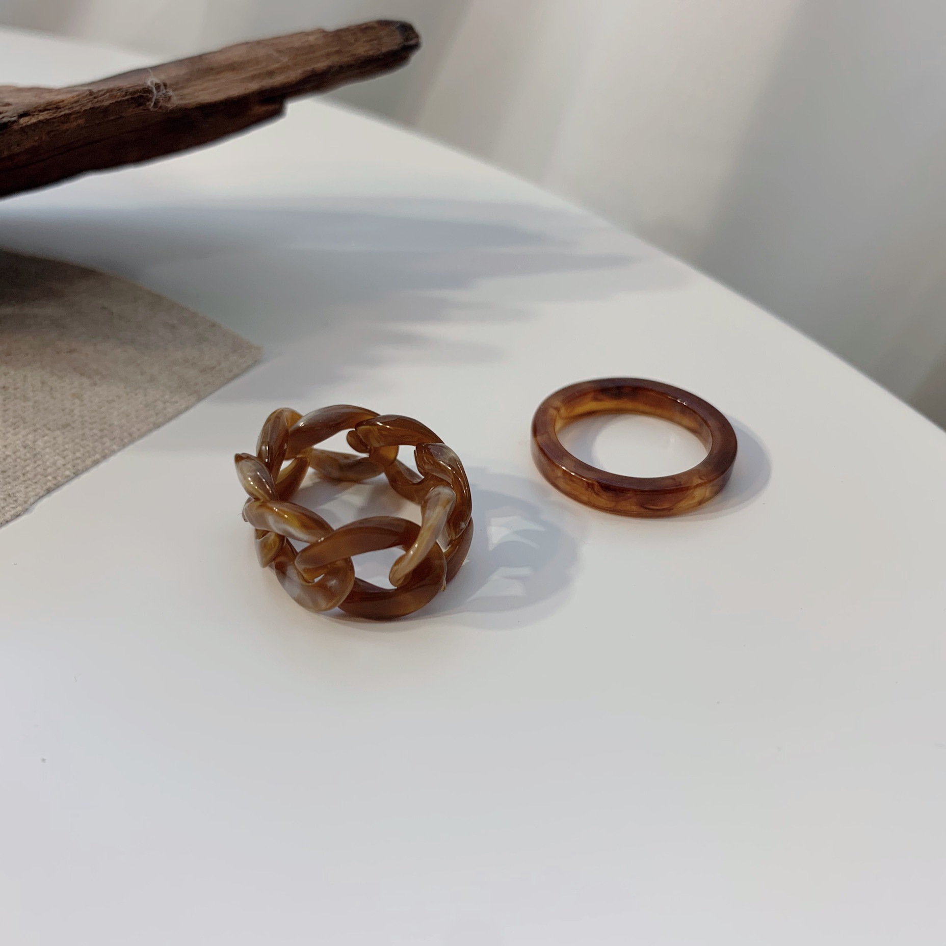 Stackable Plain Band And Tiny Cubic Zirconia Ring Set In Minimalist European Style. Perfect For Work, Daily And Casual Wear. Hypoallergenic And Tarnis_voghion.com