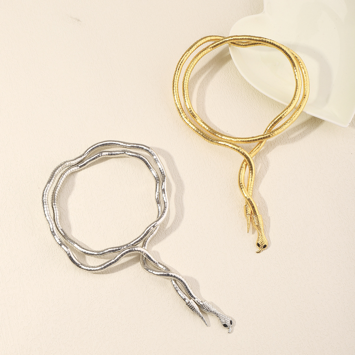 Personalised Wrapped Snake Necklace And Adjustable Bracelet Set_voghion.com