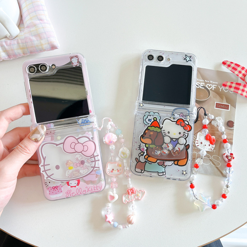 Cartoon Hello Kitty Zflip7 Mobile Phone Case Foldableing Suitable for Galaxy Zflip 3/4 Generation Mobile Phone Case