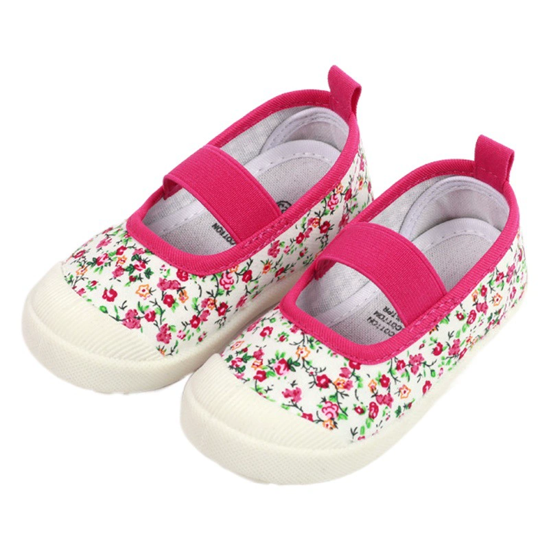 Детская обувь производителя Nanlu, оптовая продажа, 2021, детская парусиновая обувь, туфли на плоской подошве с мелким горлышком, эластичная обувь для девочек с квадратным вырезом и цветочным принтом
