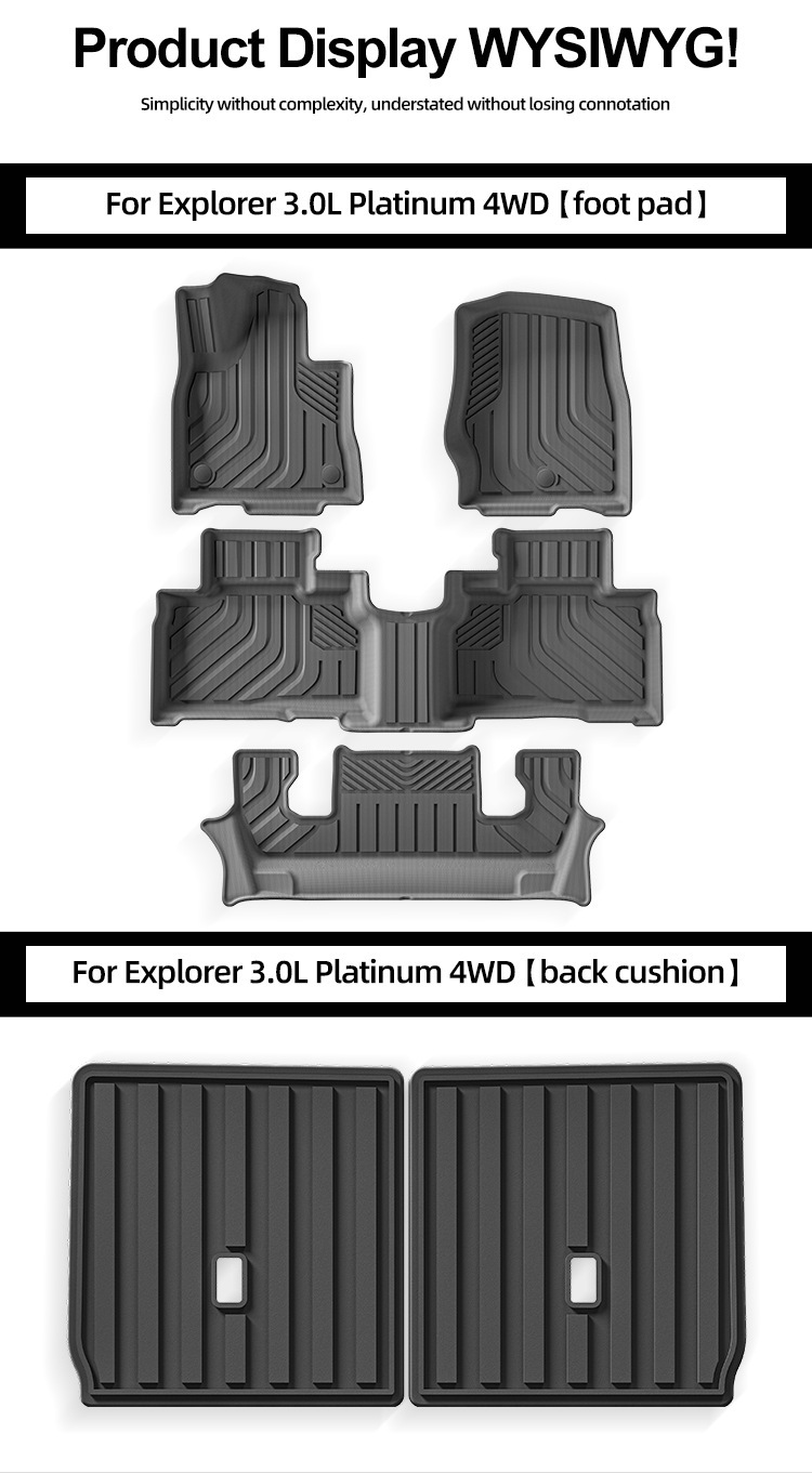 Ford Explorer Floor Mats 2016-2025 Full Coverage TPE Trunk Mat