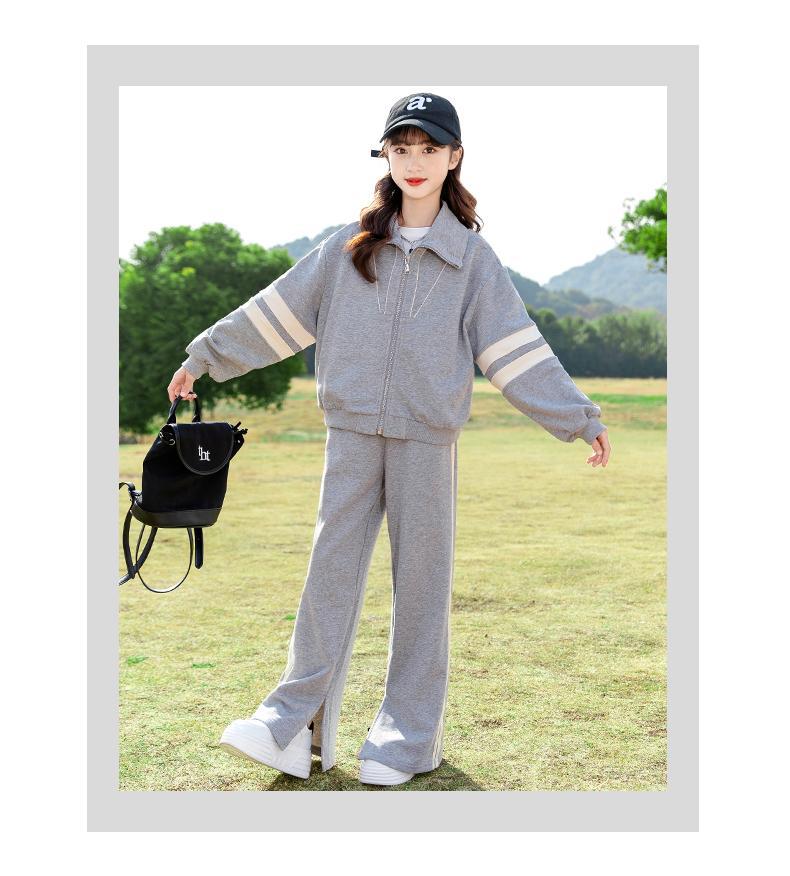 Sportswear set i två delar för flickor med långärmad jacka_voghion.com