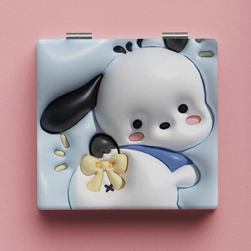 Lindo espejo pequeño Sanrio Kulomi espejo de maquillaje portátil de alto valor espejo de maquillaje portátil dormitorio de estudiantes espejo de maquillaje plegable