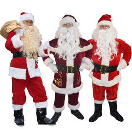 圣诞节圣诞老人服装cos圣诞老爷爷角色扮演套装成人加厚圣诞礼服