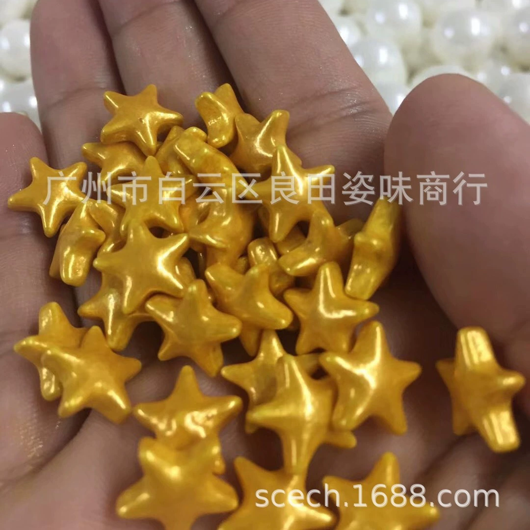 Большая, маленькая золотая пятиконечная звезда, декоративные Мультяшные конфеты, выпечка, сахарные блинчики, конфеты, торт, цветной сахар 1 кг