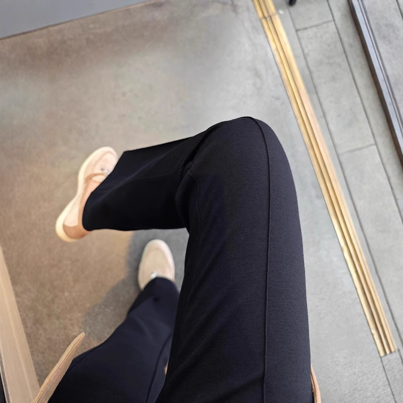 In Stock, the Effect on the Legs Is so Good That It Makes You Speechless!! a Must-Have for Regular Customers* He, Washable Black Wool Flared Pants