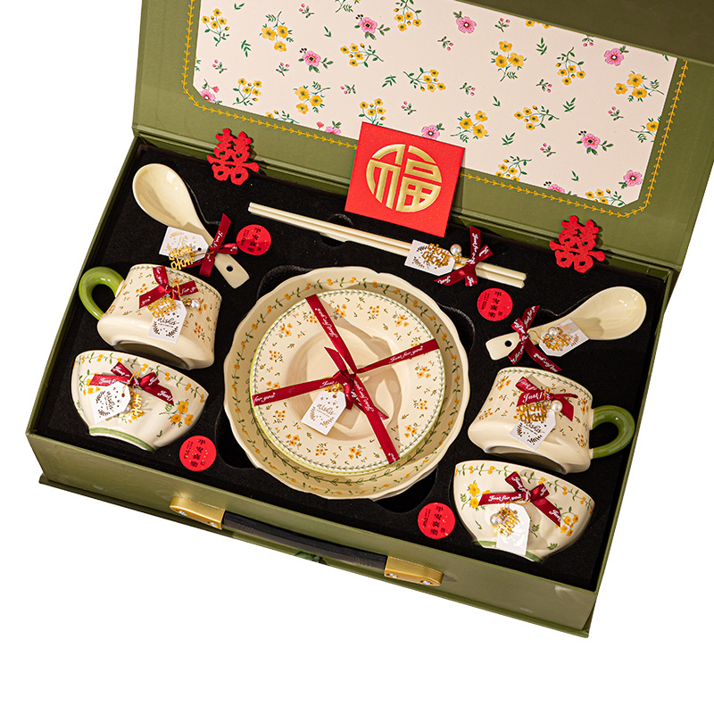 Tazos de cerámica de alto valor japonés, regalos de boda, platos de alta calidad, conjuntos de platos de cerámica, cajas de boda, conjuntos de platos de cerámica image 6