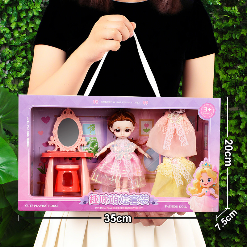 (35cm gift box) dressing table dress up set doll