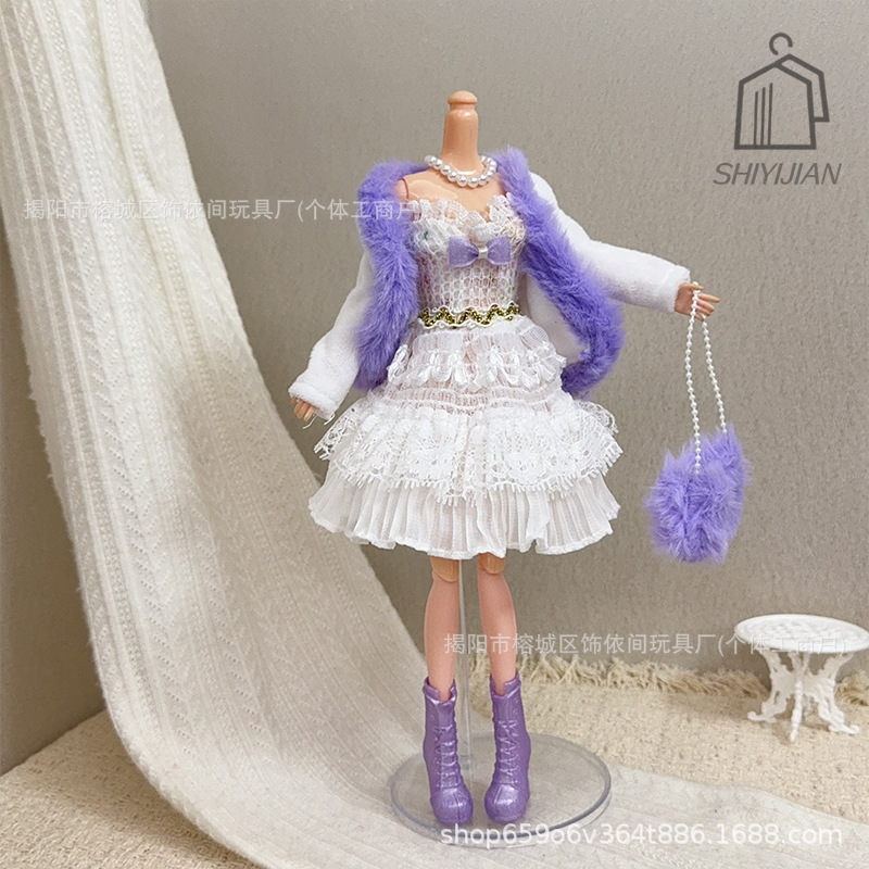 Cross-border 30cm 11inch Barbie doll loli-style cake skirt, court skirt, tutu skirt, fashion dress, bag