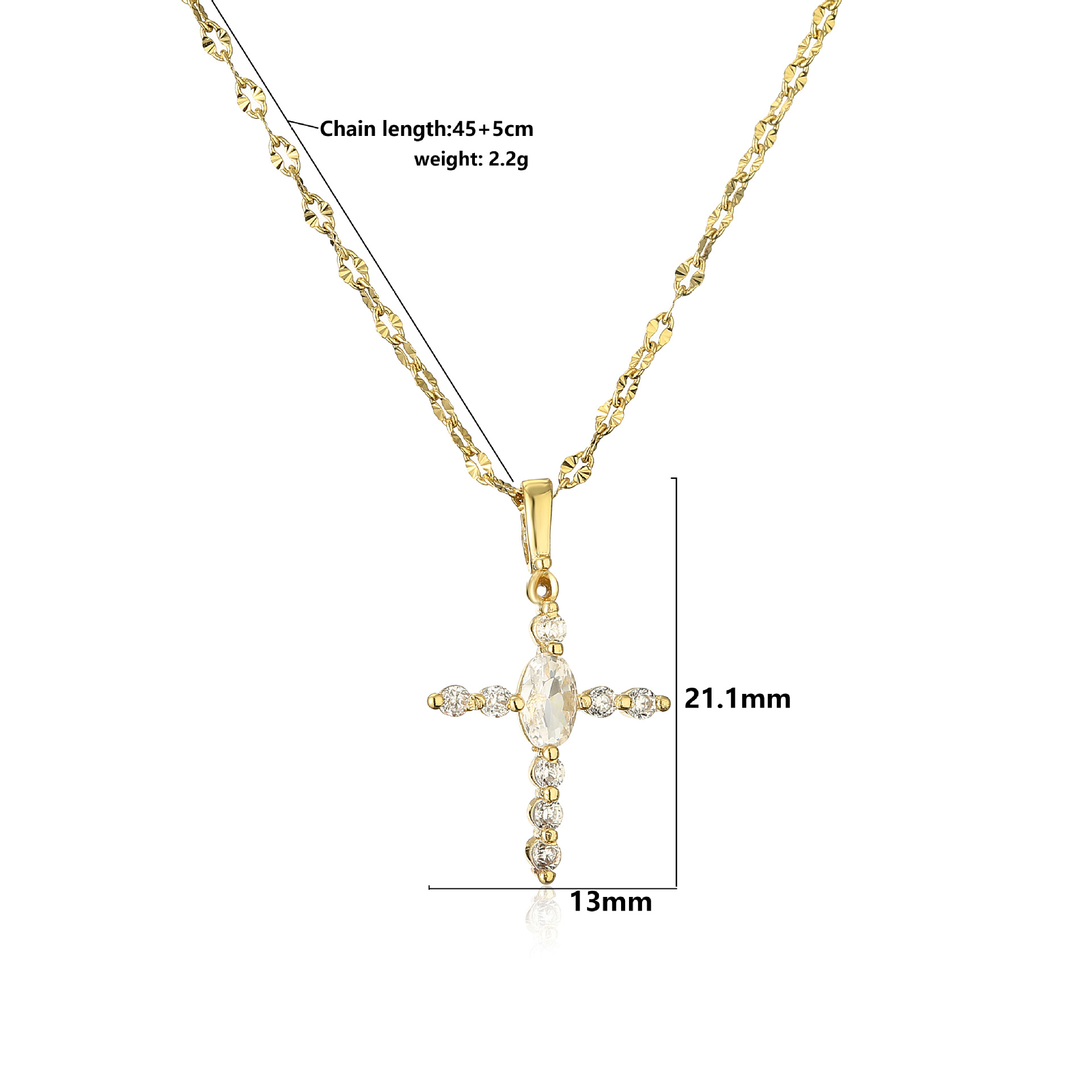 Daily Occasion Copper Material Classic Style Shiny Cross Heart Shape Copper Inlay Artificial Pearls Zircon Pendant Necklace
