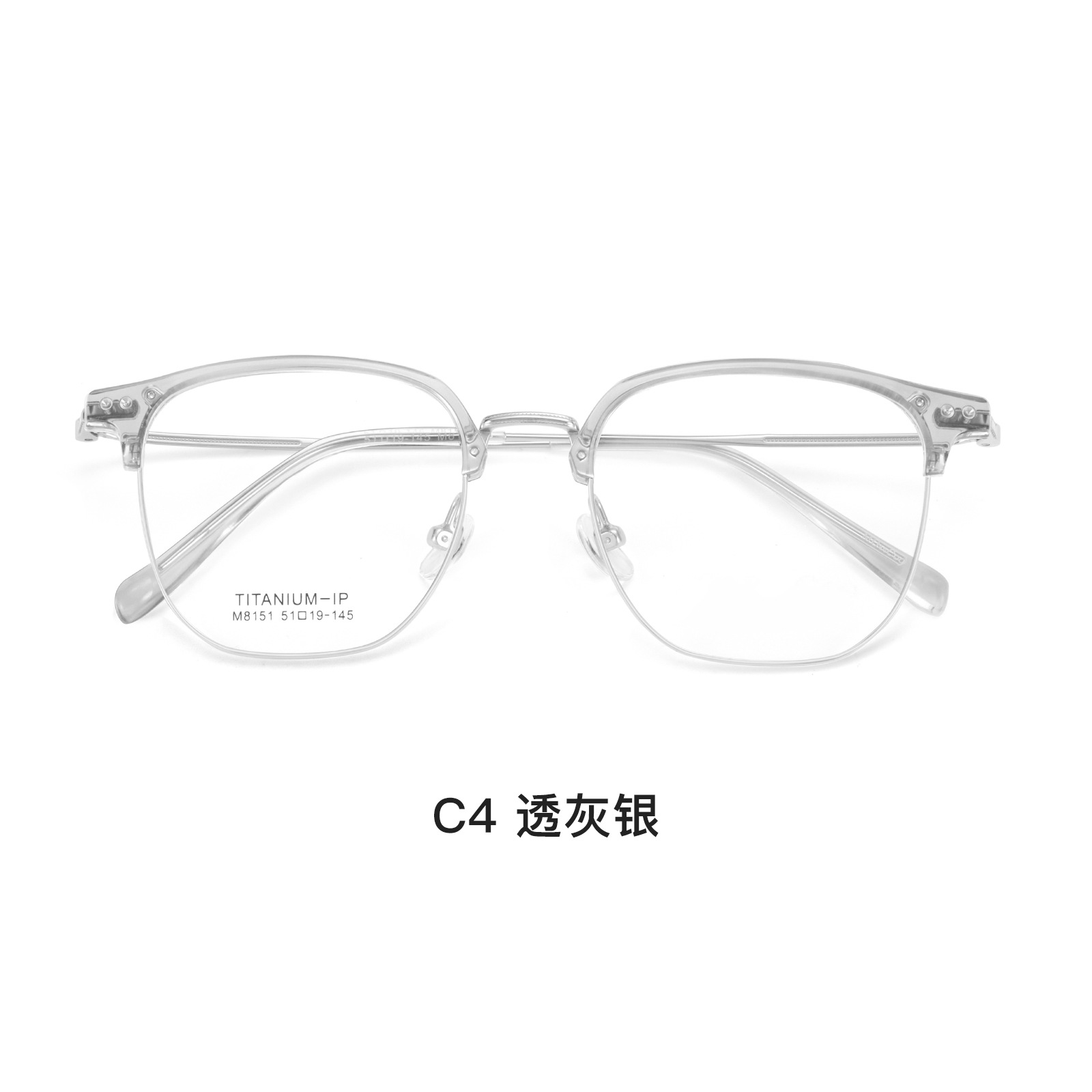 Internet celebridad verde oliva ultra ligero TR gafas de titanio puro marco liso blanco flexible piernas de titanio puede ser equipado con miopía Danyang venta al por mayor