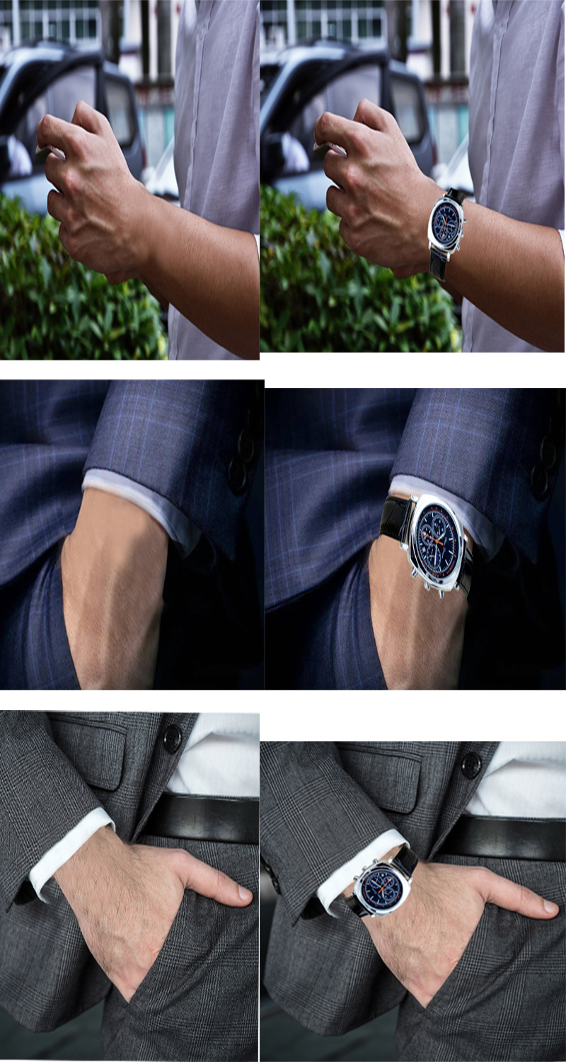 2023 neue heiße verkaufende Uhr Sonne, Mond, Sterne, Mondphasenuhr Herrenmode Gürtel Quarzuhr Business Fashion Herrenuhr_voghion.com