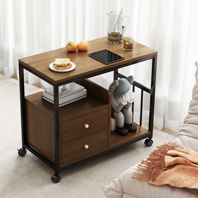沙发茶桌几轻奢家用客厅高级移动现代边桌茶几出租屋侧边创意茶水