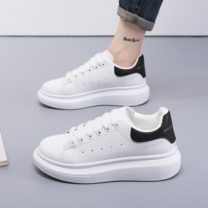 Mai Kun White Shoes Korean Style Sneakers Women's 2024 New Shoes Casual All-match Sneakers Lovers Thick-soled Single-layer Shoes
