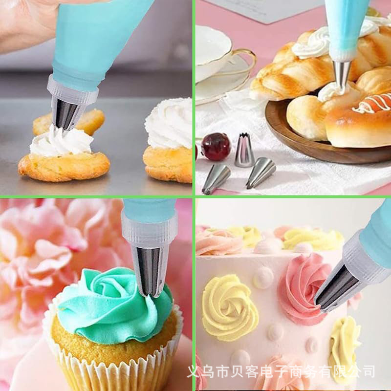 Juego de boca decorada de acero inoxidable 6 dientes 8 dientes 10 dientes 18 dientes boca de flor grande y mediana boca de flor superior de nieve boca de flor de crema