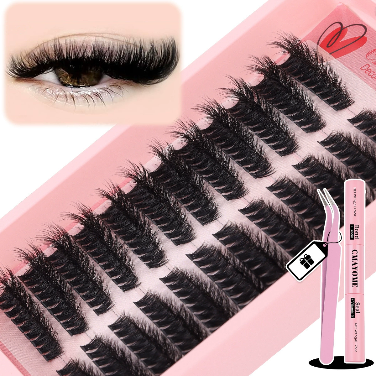 Cluster D-curve False Eyelashes, 216 Single Clusters, 8–16 mm, DIY Segmented Grafting Sets