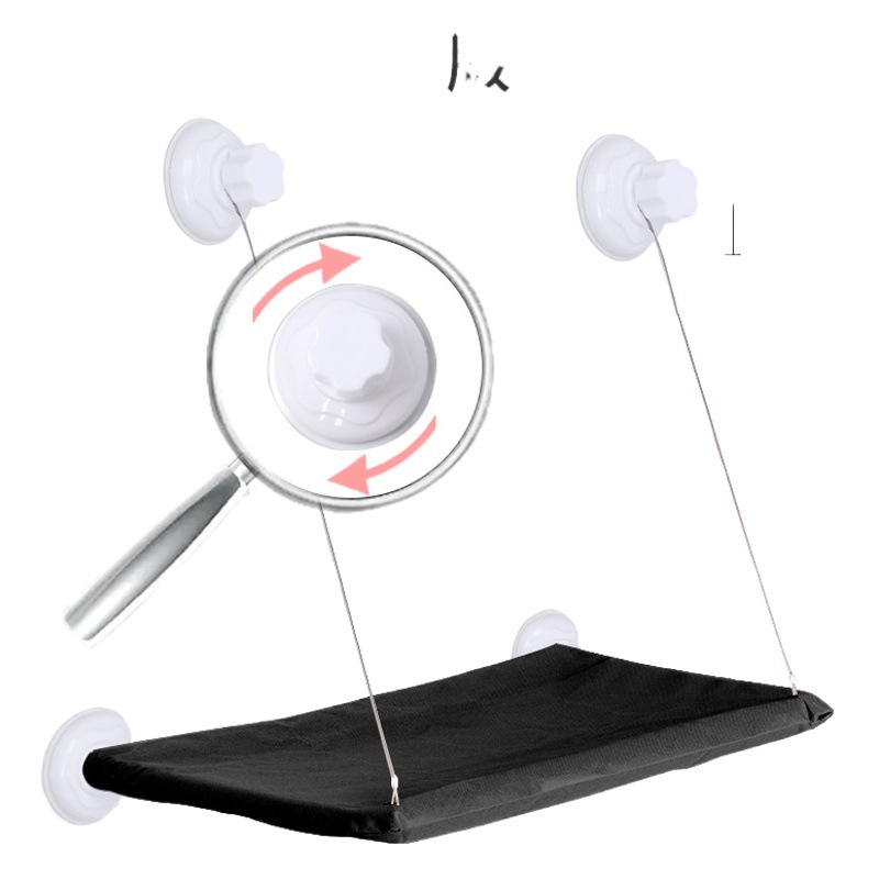 Amazon explosión ventosa gato escalada estante de vidrio gato sin perforación de perno de gato transparente hamaca cuerda de cáñamo de plástico artículos para mascotas