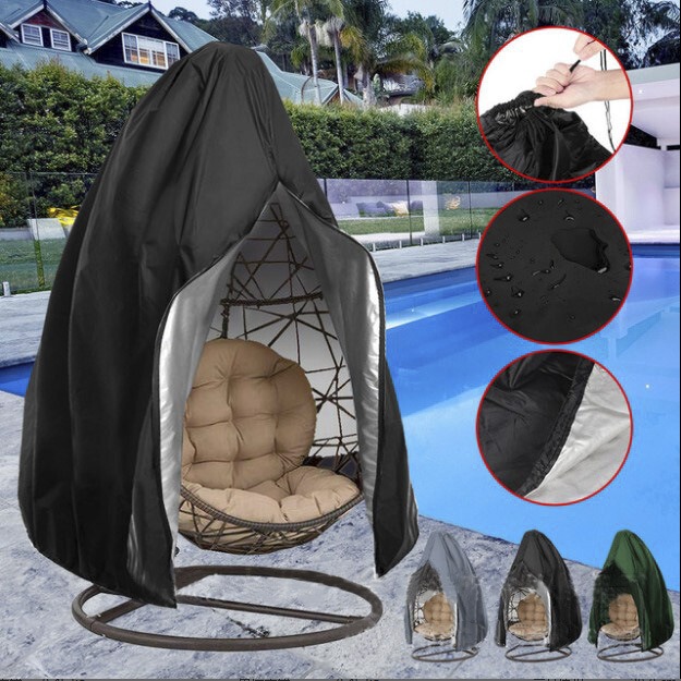 New Outdoor 210D Oxford Cloth Swing Chair Dust Cover Waterproof Sun Protection Garden Terrace Hanging Egg Chair Cover