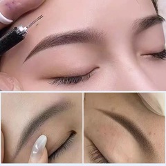 Semi-permanent misting needle sheet 2P needle pattern eyebrow magical two warriors closing round needle embroidery handmade mist eyebrow double swords knight needle
