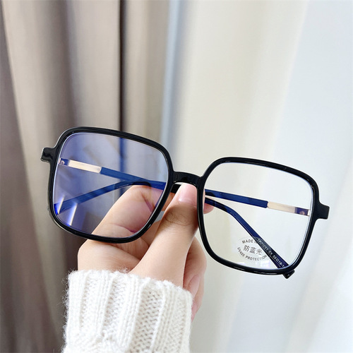 30051t Fashion Large Frame TR90 Anti-Blue Light Eyeglass Frame, Neutral Street Style, Sand Coffee Color, Prescription Glasses