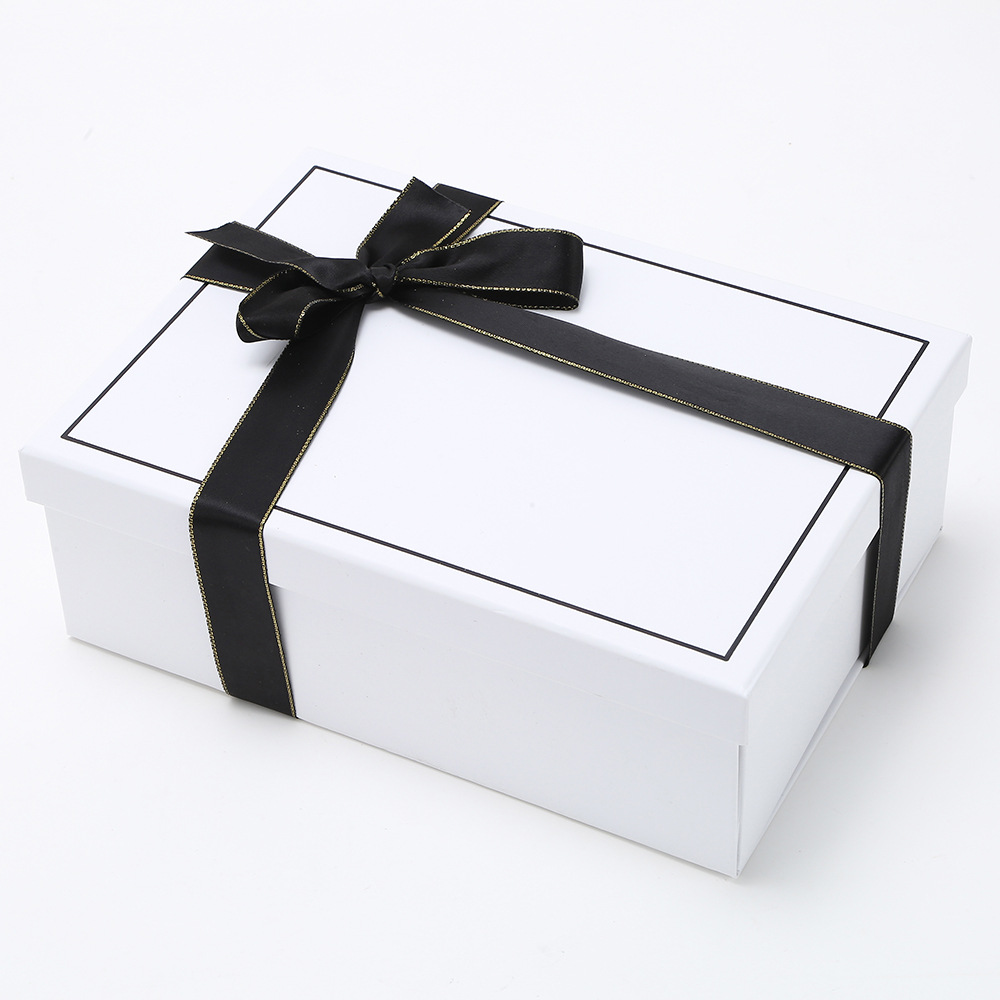 Caja de regalo plegable de una pieza, caja de regalo de vacaciones, caja de regalo de tapa, caja de regalo de arco de tapa, caja de regalo de vacaciones en stock