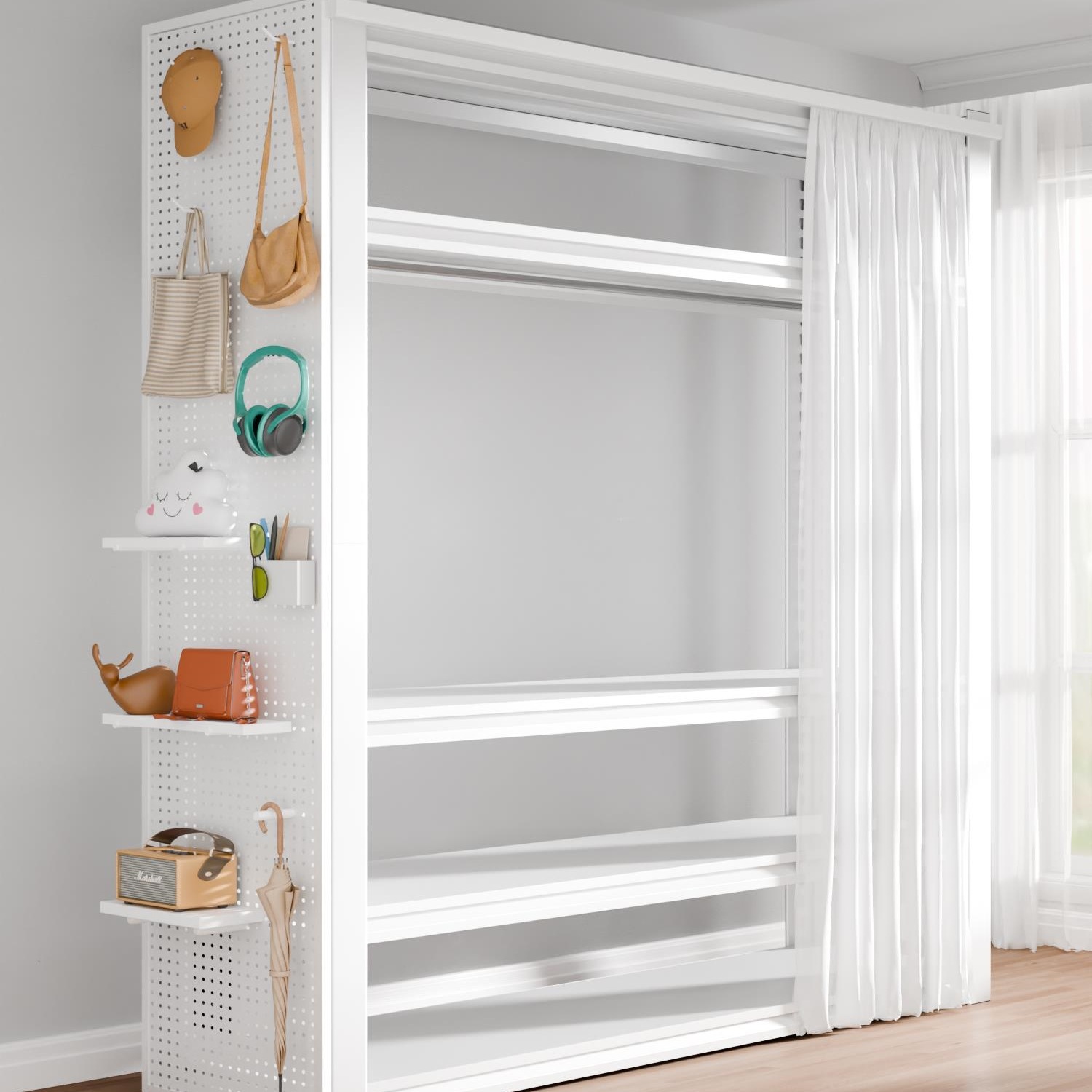 Shelf Wardrobe Bedroom Household Simple Metal Floor-Standing Coat Rack Dormitory Group Device Rack Open Clothes Rack