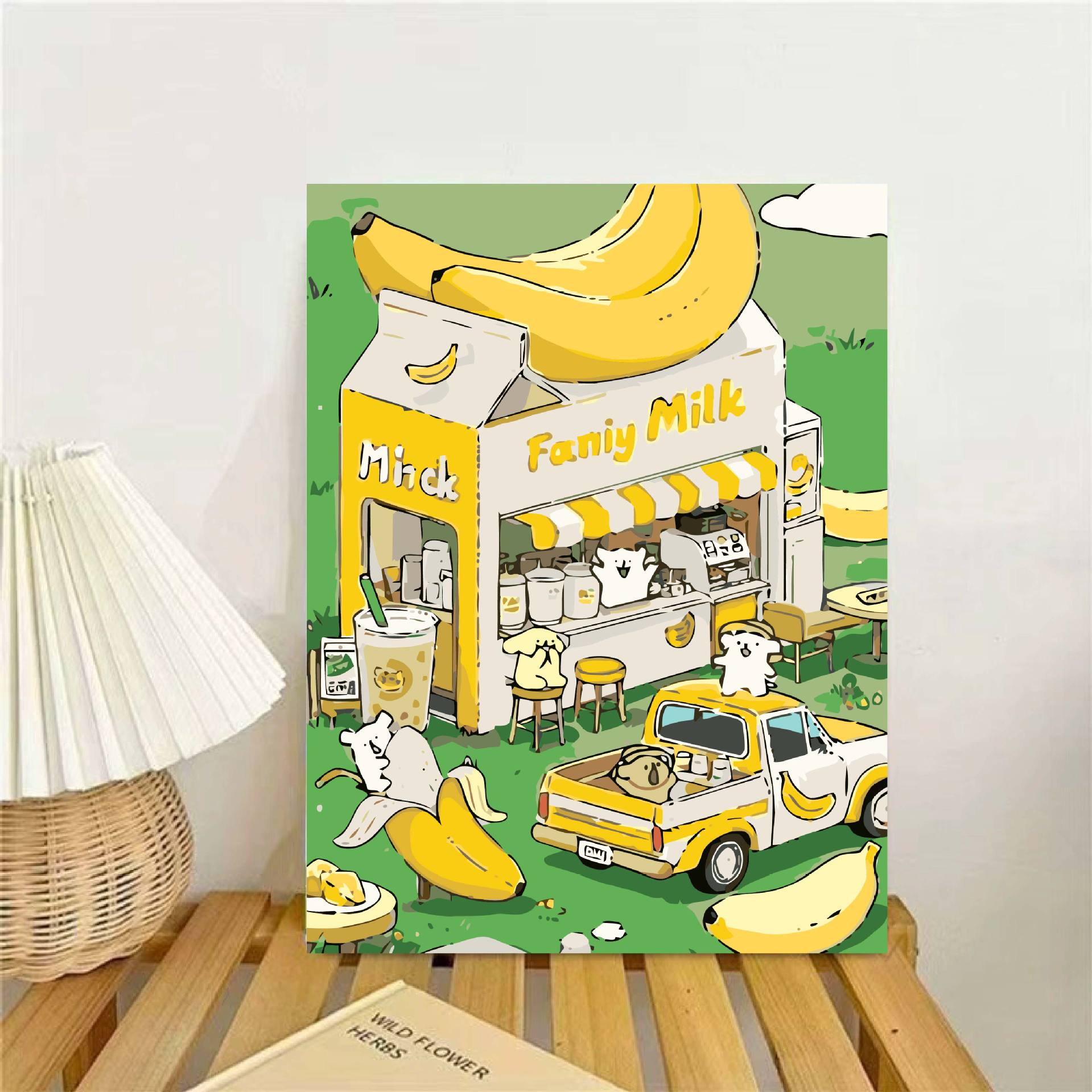 Líneas perros pinturas al óleo digital hechas a mano DIY pinturas de relleno encantadoras desencompresas pinturas al óleo de dibujos animados acrílicos pinturas colgantes pintadas a mano