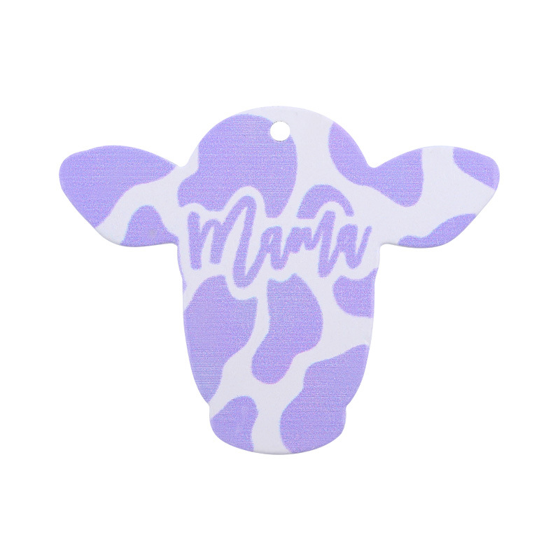 Nueva MAMA de madera cabeza vaca estilo Occidental llavero colgante creativo DIY animal la historieta Accesorios